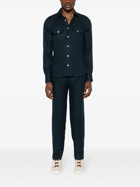 linen tapered trousers